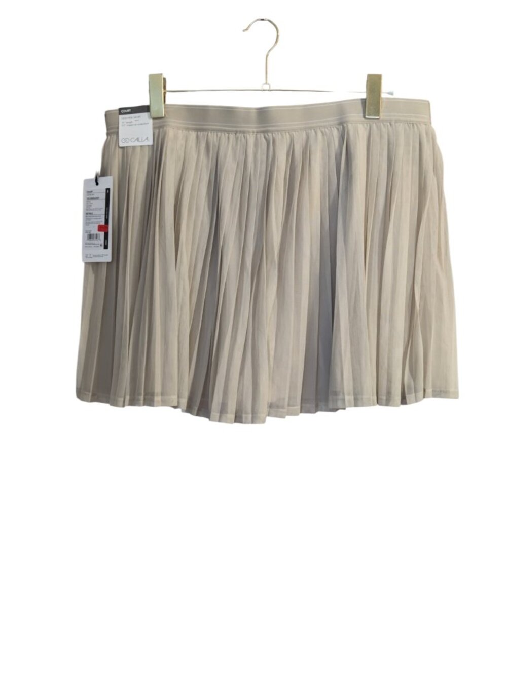 🎾 Calia High-Rise Pleated Court Skort Khaki Sand XXL NWT Two Way Pockets - Picture 2 of 8